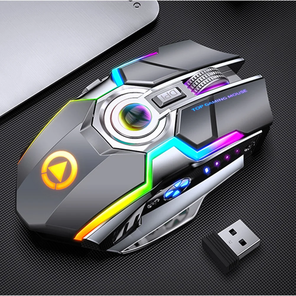

1Pcs Wireless Gaming Mouse Rgb Colorful Silent Charging 7 Keys Multifunctional Ergonomic Grip Optical Mouse USB Rechargeable