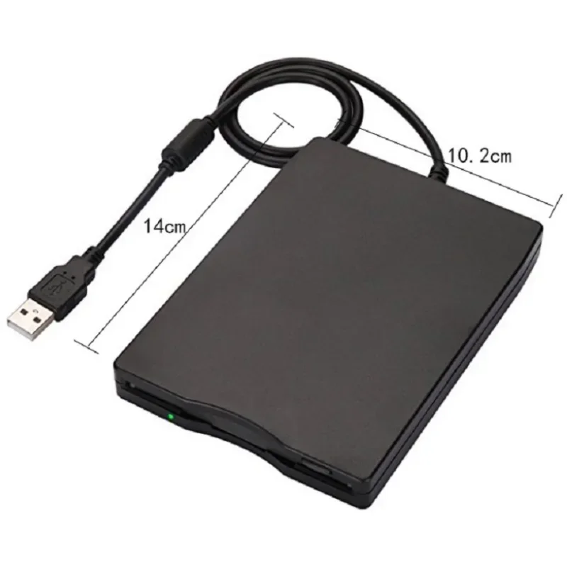 1pcs 1.44M FDD Plastic Floppy Drive External Disk Office Computer Accessories Black USB Interface Home Durable Portable Plug