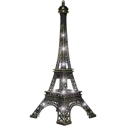 LED Light Paris Eiffel Tower Wedding Decoration Architecture Metal Crafts Vintage Model Desktop Decoration Travel Souvenirs Gift