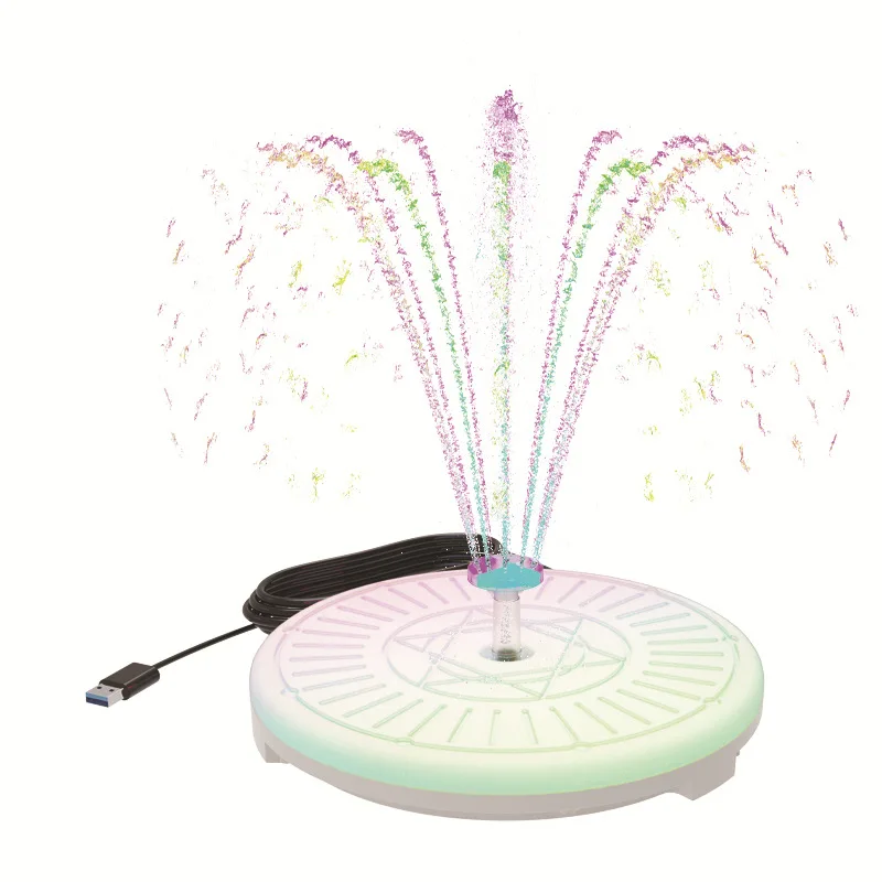 Star light fountain with remote control with light solar garden bird bath rockery floating outdoor