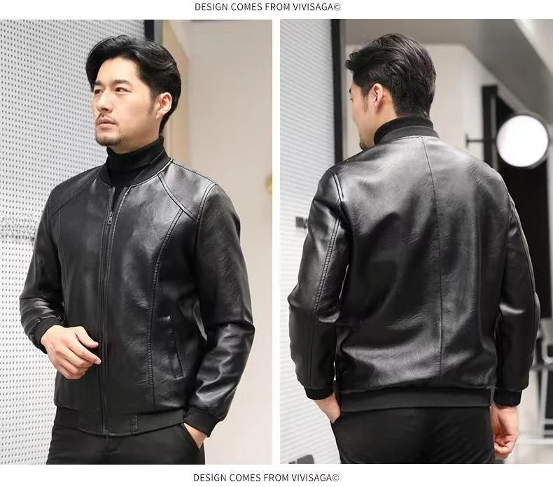 

Мужская модная кожаная куртка Bla Fce на подкладке, облегающая круглая, в Корейском стиле, осень-зима, Новое поступление, повседневная застежка-молния