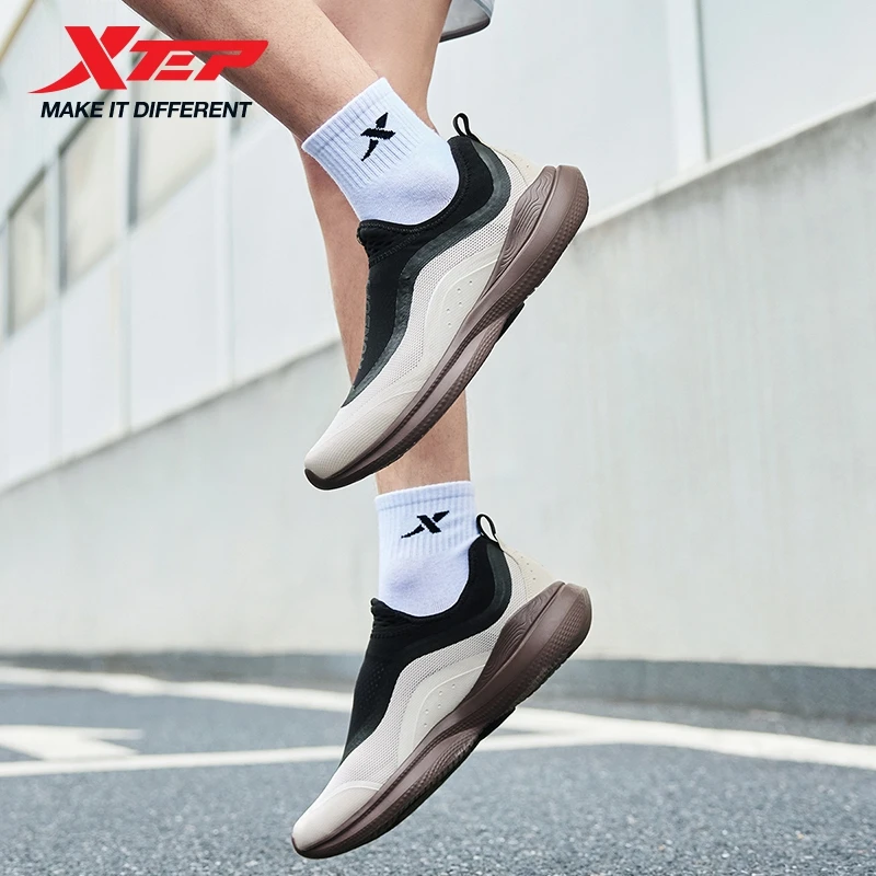 Xtep Soft Cube Running Shoes For Men 2025 Summer Slip-on Breathable Cushioning Wear-Resistant Lightweight Sneakers 875219110061