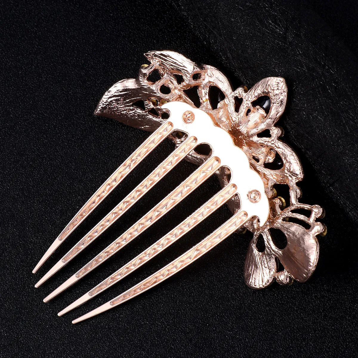 Colorful Rhinestone Flower Bride Hair Comb Elegant Headwear Wedding Party Hair Ornament for Women Fashion Accessories