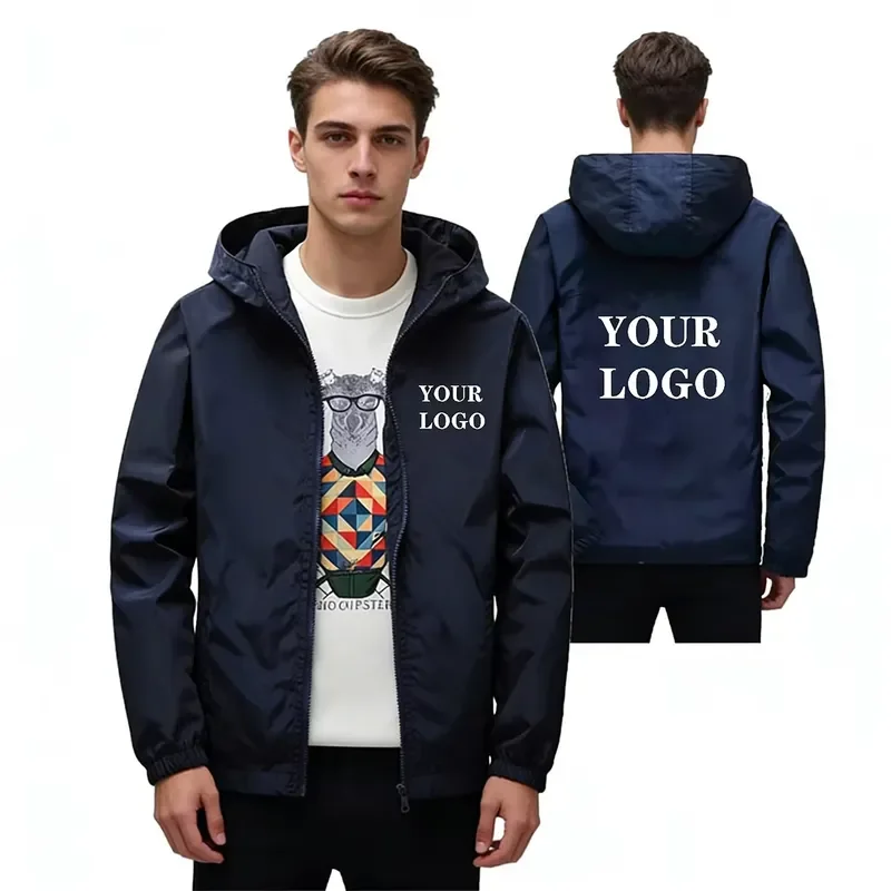 2026 Customizable logo spring and autumn jacket waterproof windbreaker for casual wear available in extended sizes up to 7XL