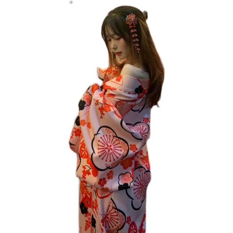 Japanese Style Printing Bathrobe Women\'s Vintage Dress Traditional Formal and Clothing