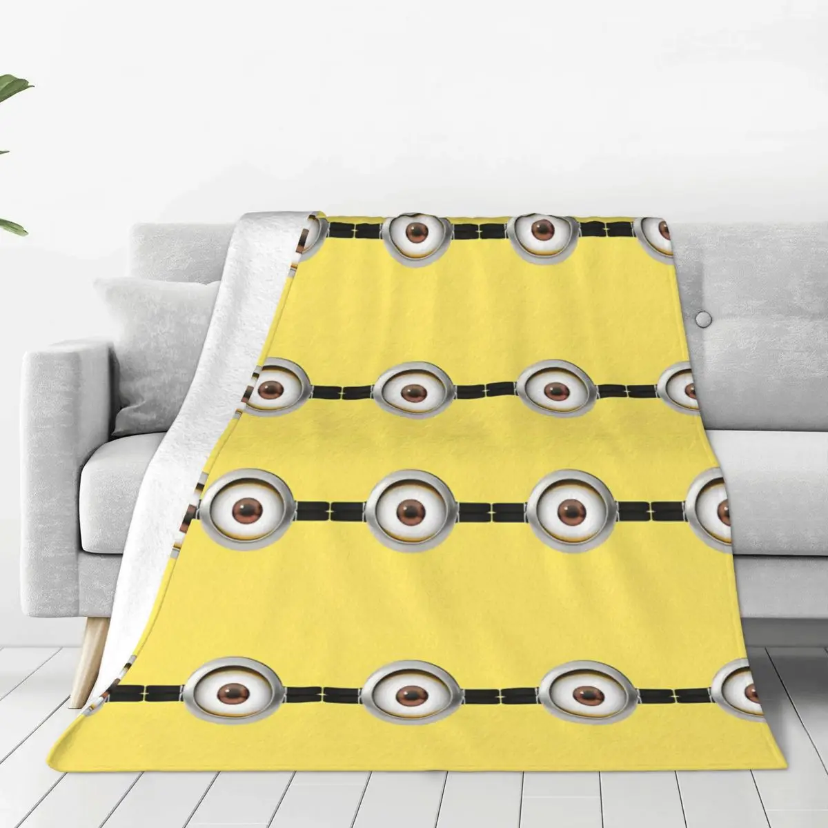 Minions Carl Face Blanket Warm Funny Plush Throw Blanket For Couch Bed Airplane Travel Flannel Bedspread Bed Cover