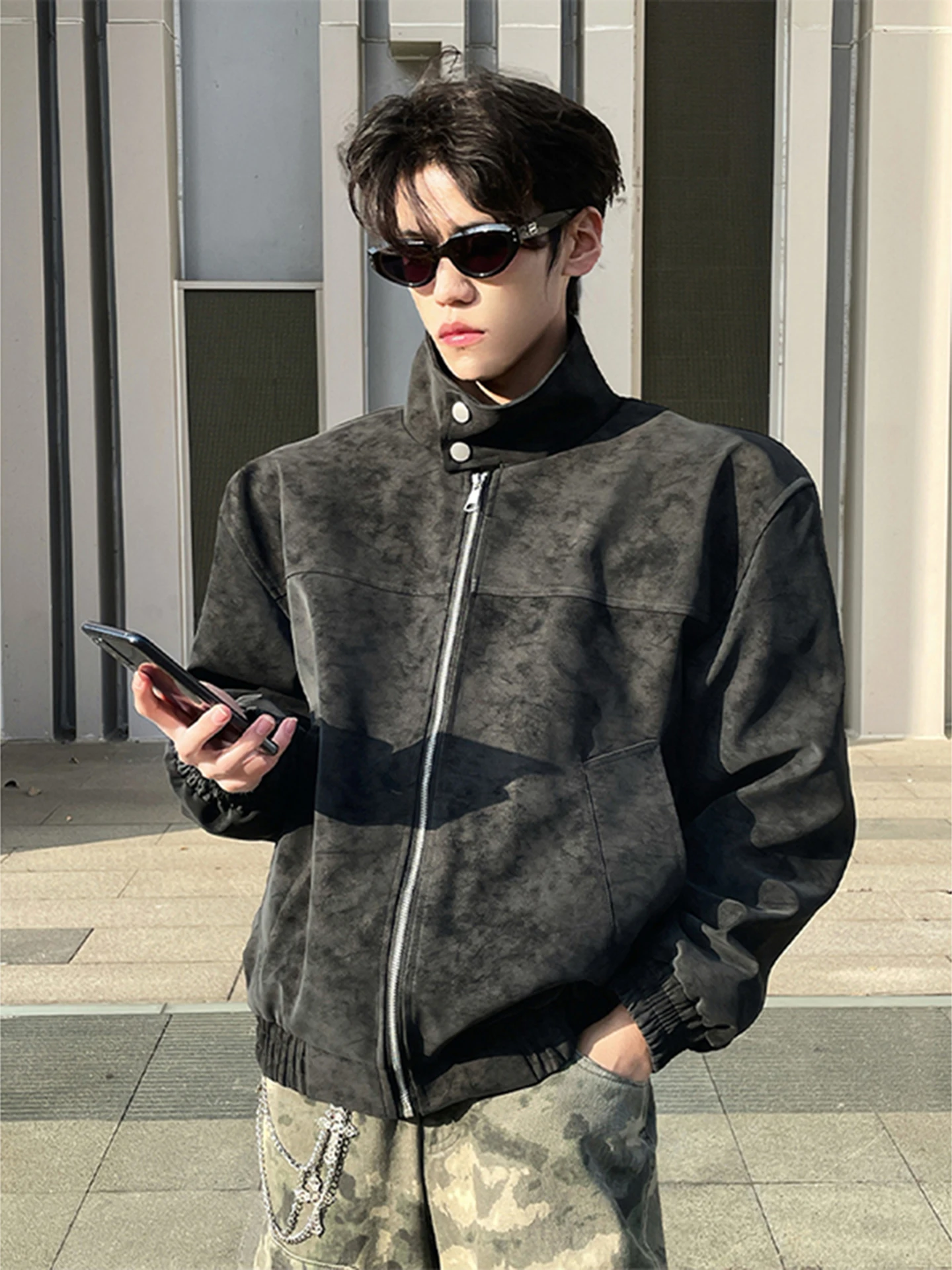 

American Sle Harlandon PU Leather Flight Jaet Cotton Coat Men's Winter Thiened Motorcycle Clothes Leather Coat Cotton O...