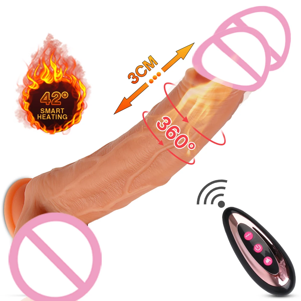 Huge Realistic Silicone Remote Control Dildo Thrusting Vibrating Female Sex Toys Penetration G Spot Clit Vagina Orgasm Massager