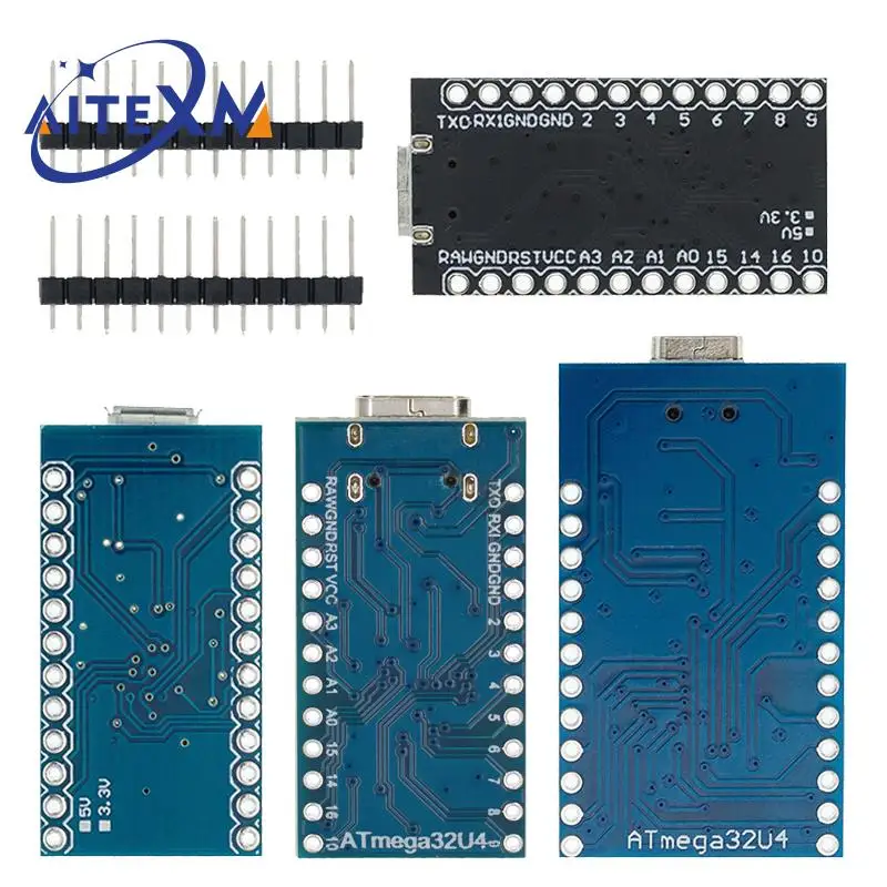 MICRO/MINI/USB TYPE-C Module 5V 16MHz, carte pour Arduino ATMEGA32U4-AU/MU Controller Pro-Micro Replace Pro Mini