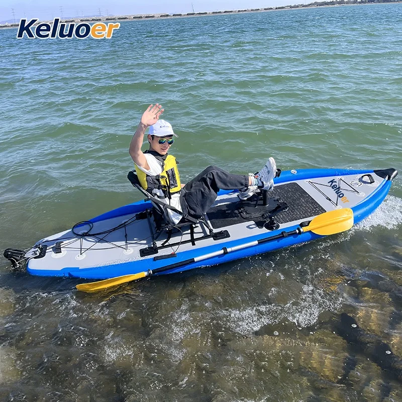 2024 Design Seat Fishing Kayak Inflatable 1 Person fishing pedales canoe kayak