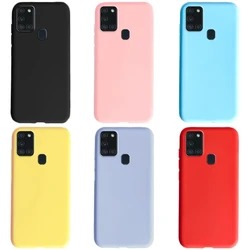 Liquid Silicone Case For Samsung Galaxy A21S Plain Slim Soft Matte Silicon TPU Phone Cases For Samsung A21S Back Cover