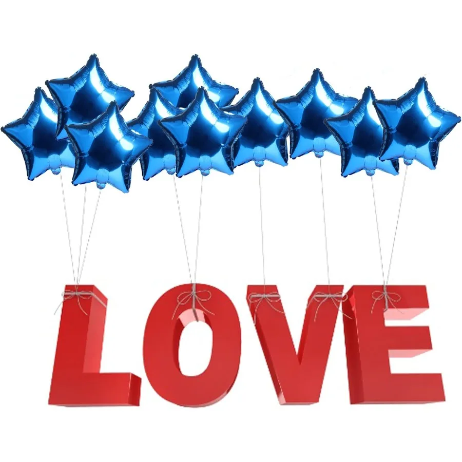 10 قطعة شكل نجمة احباط مايلر بالون مملّع بالهليوم 18 "بالون حفلة عيد ميلاد الديكور احباط بالونات الزفاف استحمام الطفل ديكور الأزرق