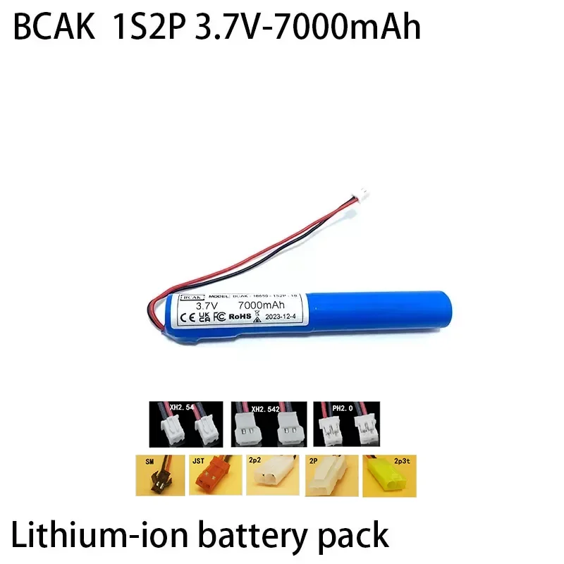 

Universal High Quality BCAK 18650 3.7V 7000mAh Lithium Battery Pack 1S2P Connected In Parallel for Lighting Electric Toothbrush