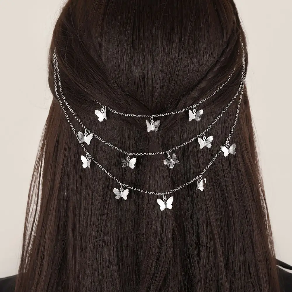 Punk Layered Butterfly Hair Clip 3-Tier Retro Hair Claw Clips Smooth Lightweight Trendy Mesh Hairpin Princess Headdress