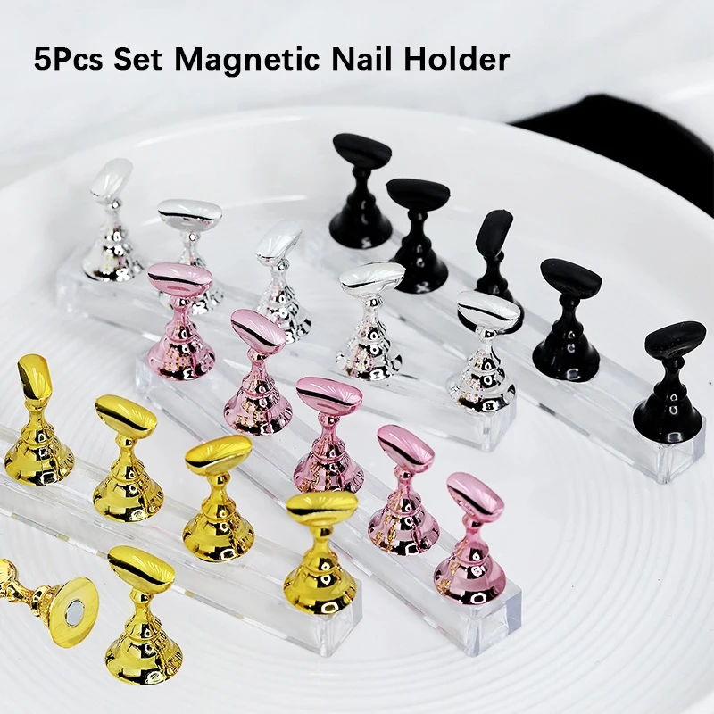 Magnetic Nail Holder Set False Nail Tip Practice Stand Crystal Base Holder Acrylic Showing Shelves Nail Art Display For SalonDIY