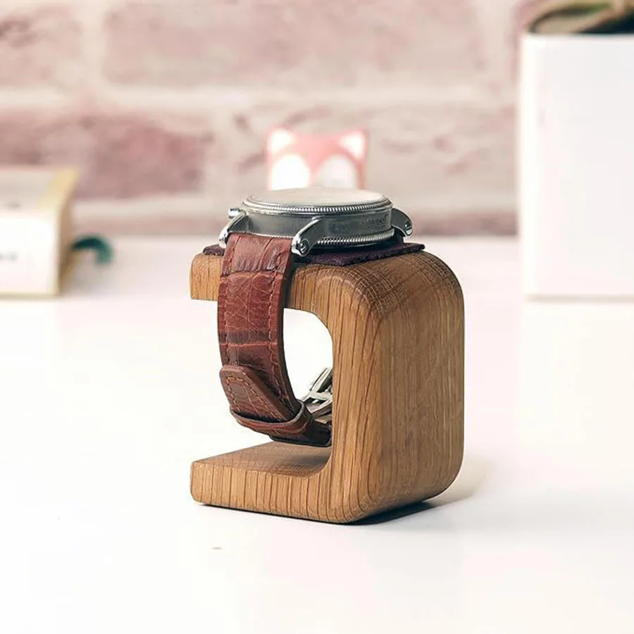 Supporto per orologio in legno Espositore per gioielli per espositore per orologio ad anello per bracciale Supporto per orologio in legno massello