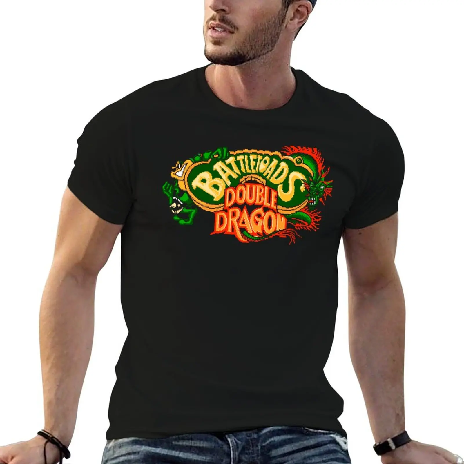 Футболка с логотипом BattleToads DD в стиле ретро, мягкий эластичный топ с короткими рукавами
