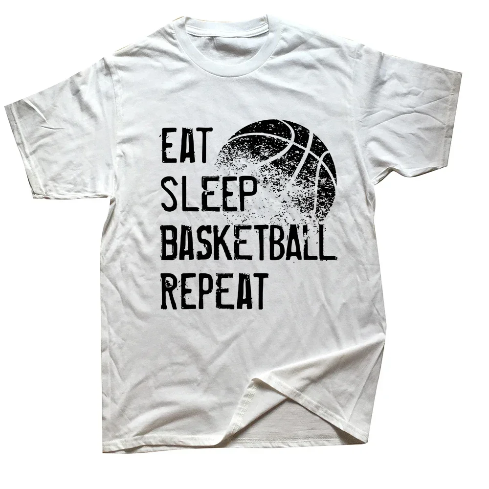 2025 Graphic Streetwear Short Sleeve Birthday Gifts Summer T-shirt Mens Clothing Funny Eat Sleep Basketball Repeat T Shirts