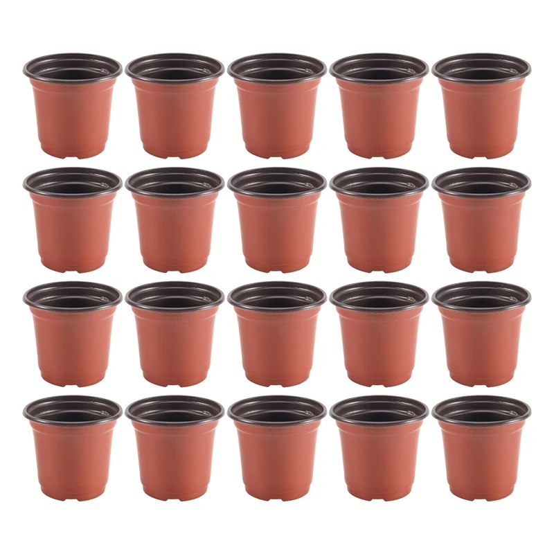 HOT-200Pcs 4 Inch Plastic Flower Seedlings Nursery Supplies Planter Pot/Pots Containers Seed Starting Pots Planting Pots