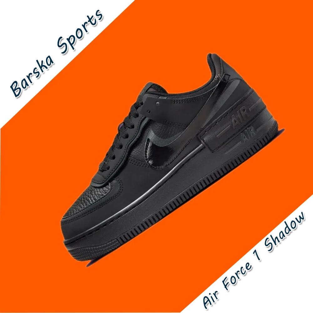 Nike New Air Force 1 Shadow Low Women's board Shoes Comfort breathable Casual Shoes Cushioned and lightweight sneakers black