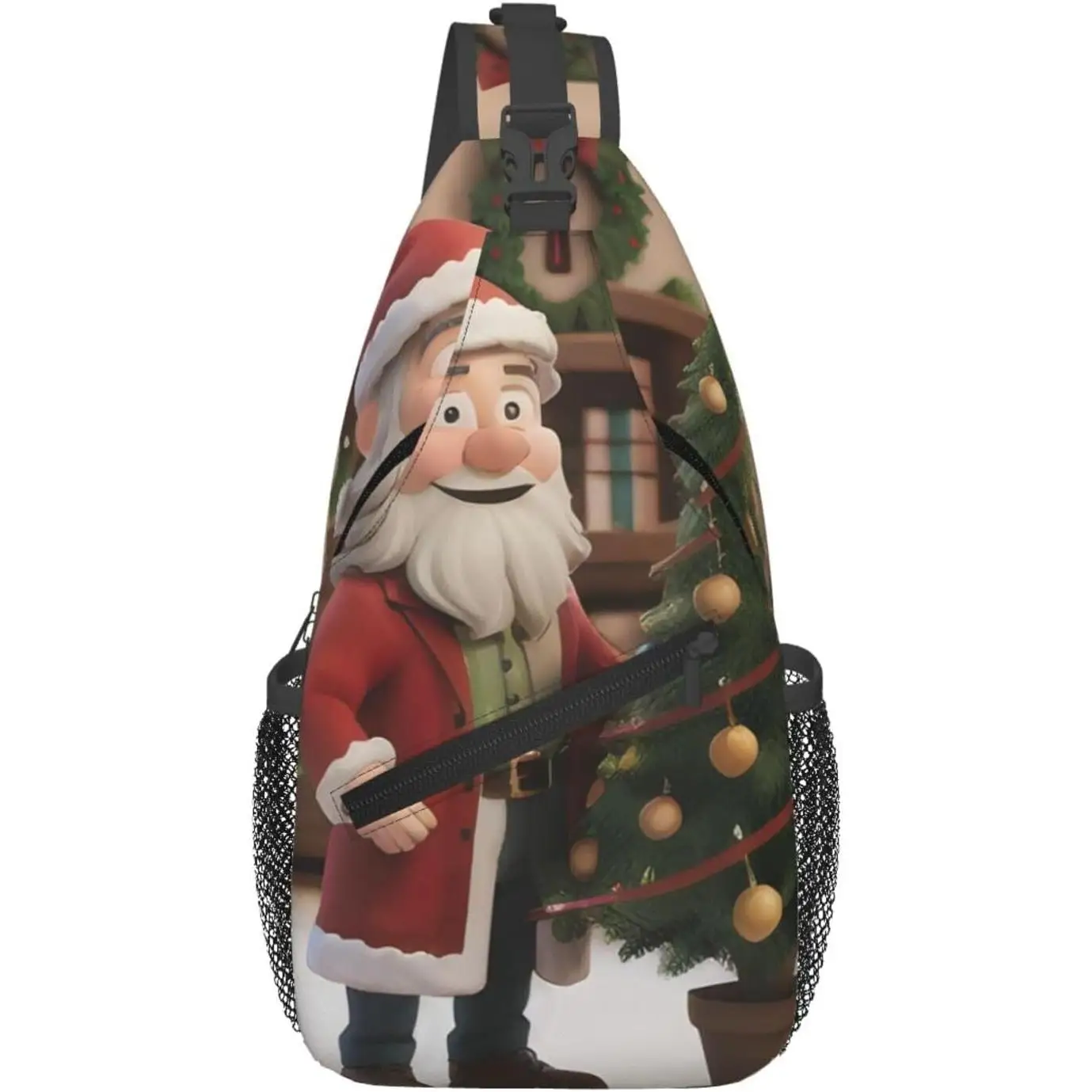 

Сумка через плечо с забавным рождественским принтом, стильная уличная сумка унисекс, многофункциональные модные аксессуары Многоразовые многоцелевые