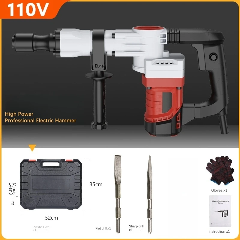 110v/220v Heavy-Duty muurbrekende elektrische hamer Industriële wandgleuf Beton Elektrisch Pick Oonicanica Estat NaderenCu Nad Het Nad Vend Pour Pour Four
