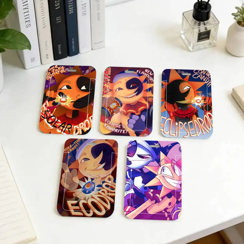 

1pc Sundrop And Moondrop Fnaf ID Card Sleeve School Card Access ID Card Bus Meal Card Protective Sleeve Easy Push