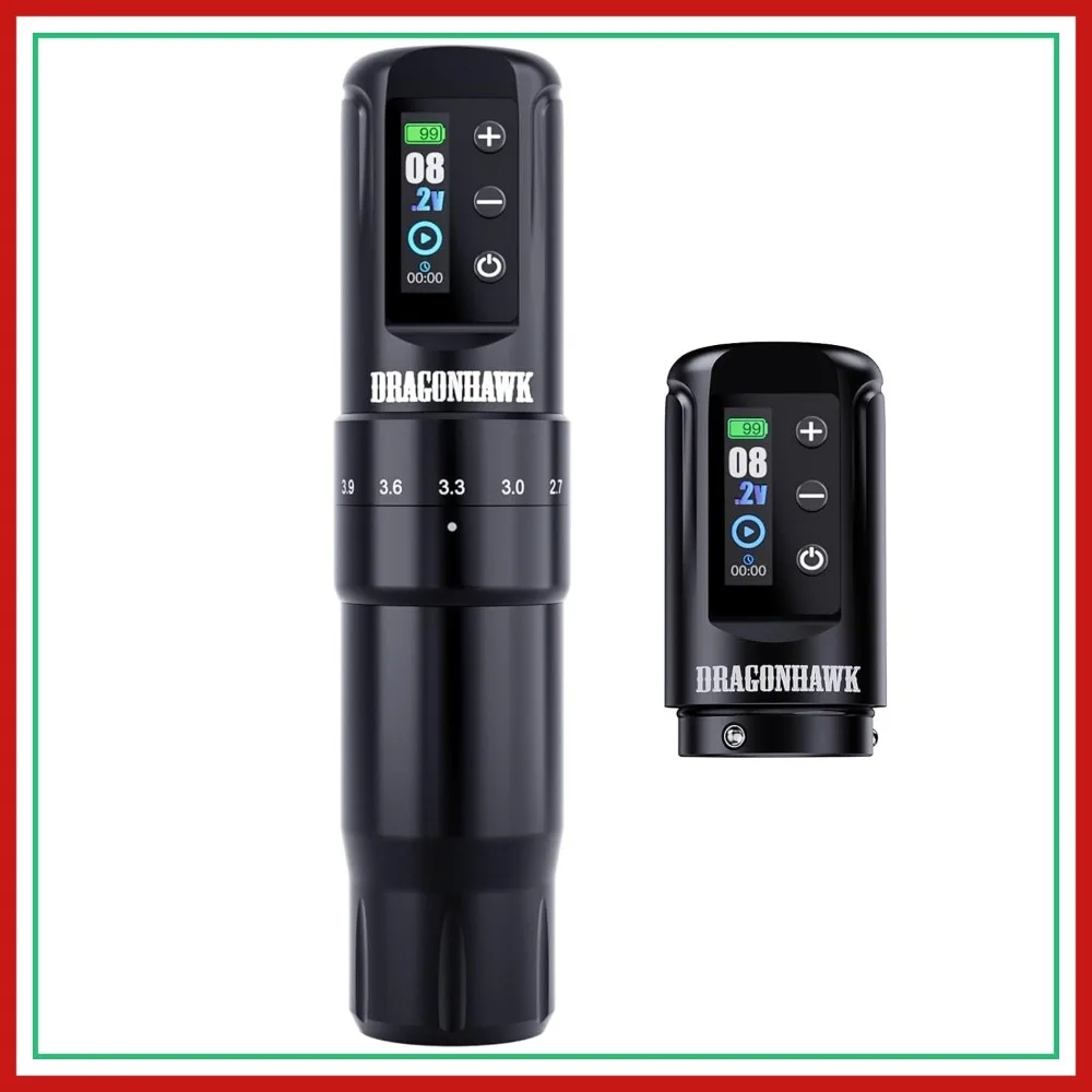 

Cordless Tattoo Machine - 7 Stroke Lengths Wireless Rotary Pen with Mcore Motor, 2x2000mAh Batteries, Adjustable Needle Depth for Lining & Shading