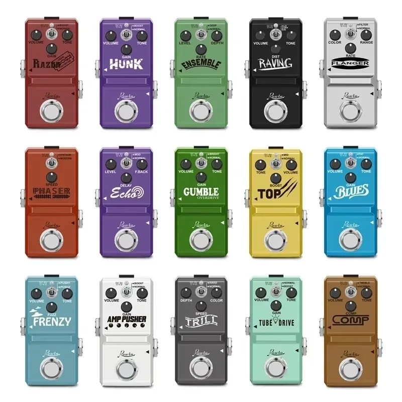 Rowin nano pedais de efeito de guitarra compressor flanger impulsionador overdrive atraso tremolo dumble distorção para guitarra elétrica baixo