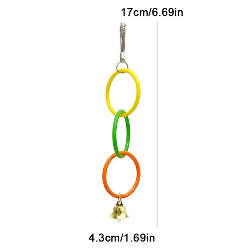 Parrot Swing Toy Bird Cage Toys With Bell Sound Colorful Climbing Ring For Lovebirds Color Ring Grinder Nibble Bird Toy Cage