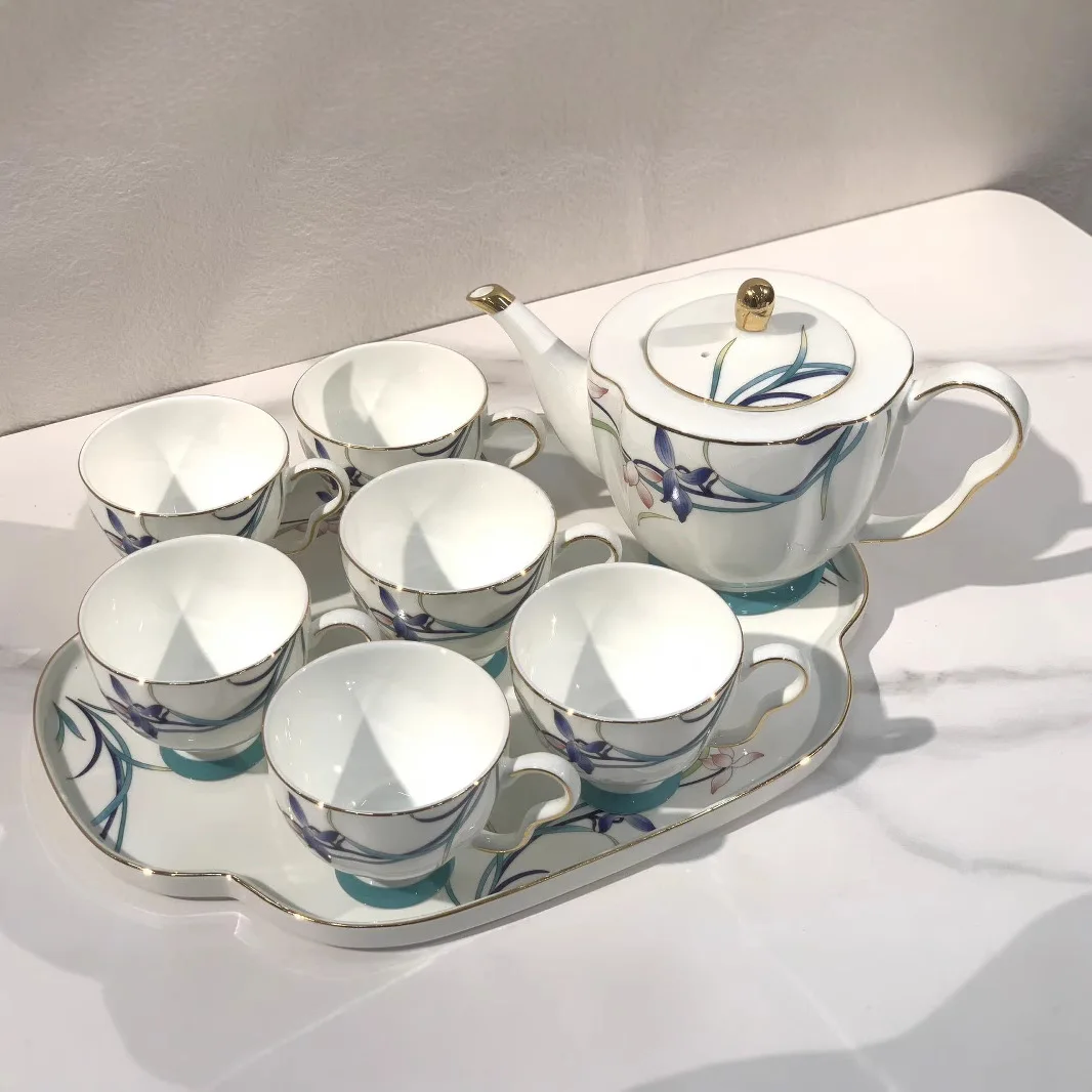 PYH new national style high-end bone china coffee set gift set Chinese home wedding housewarming gift box