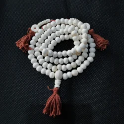 BRO814 Tibetan Rosary 108 White Yak bone Prayer Beads Mala Man Amulet Necklace Buddhist 8mm 10mm 12mm