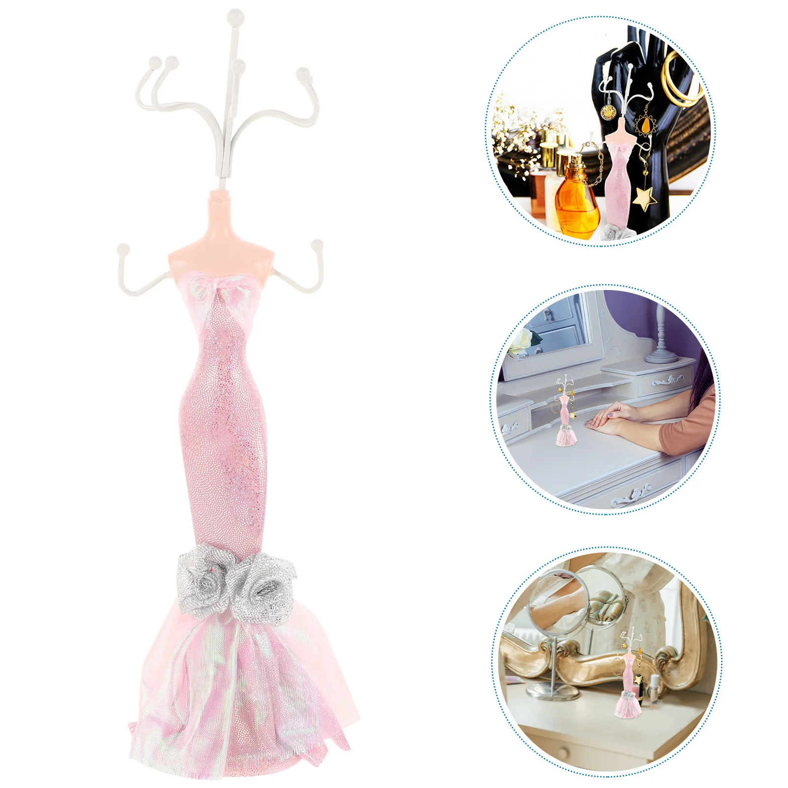 

Princess Style Jewelry Display Rack Multifunctional Organizer For Necklaces Earrings Rings Storage Stand Dress Mannequin