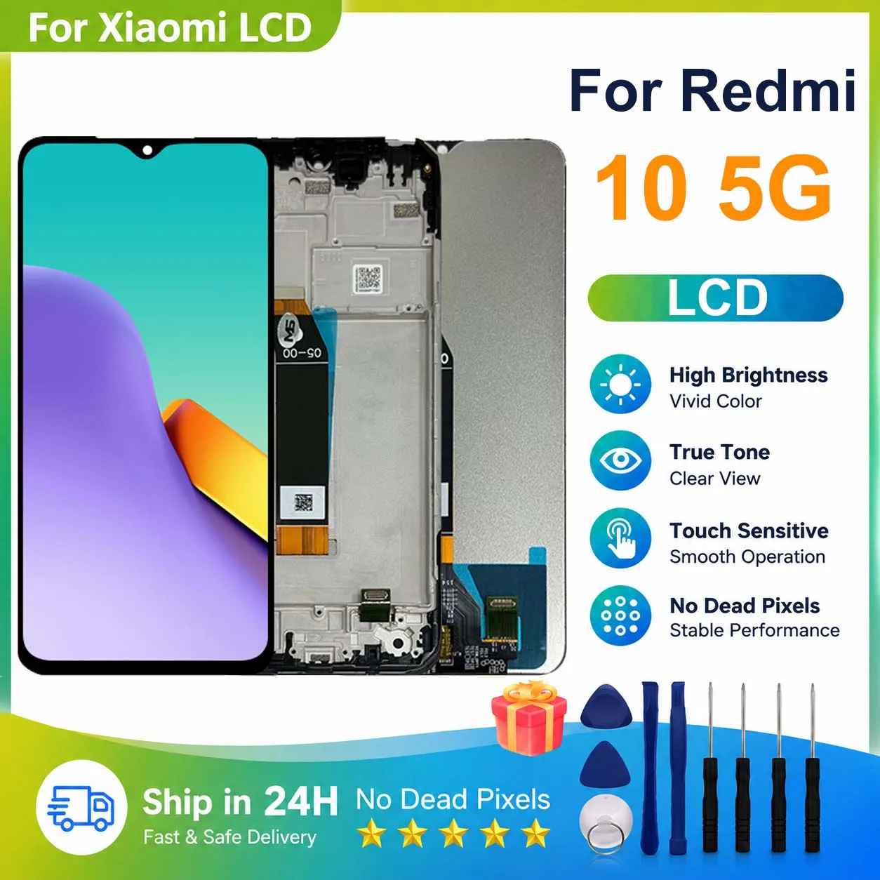 IPS LCD For Xiaomi Redmi 10 5G Display 22041219G Touch Screen Panel Digitizer Assembly For Poco M5 LCD 22071219CG Replace Parts