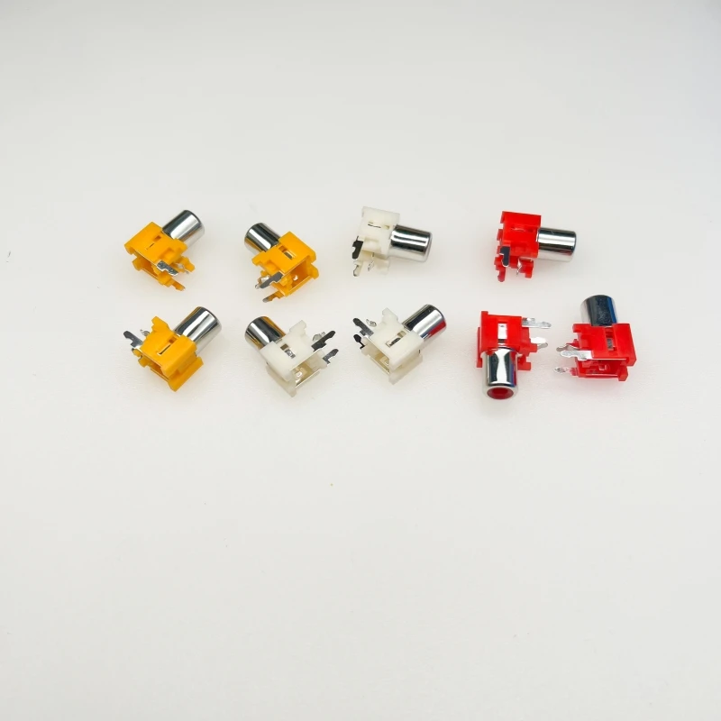

5PCS AV Co-Core Socket 3Pin RCA Seat Single Hole PCB Welded Audio And Video Socket lotus Seat AV-8.4-5A