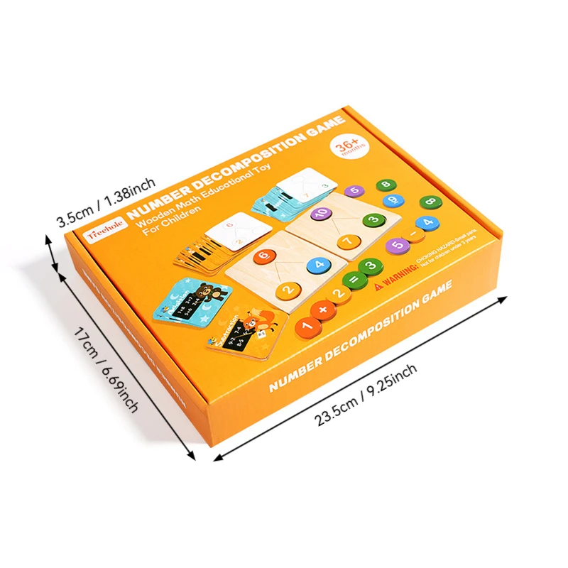 Brinquedo matemático de madeira montessori – Jogo de divisão e operação de números para crianças, constrói lógica e habilidades matemáticas iniciais, presentes de Natal