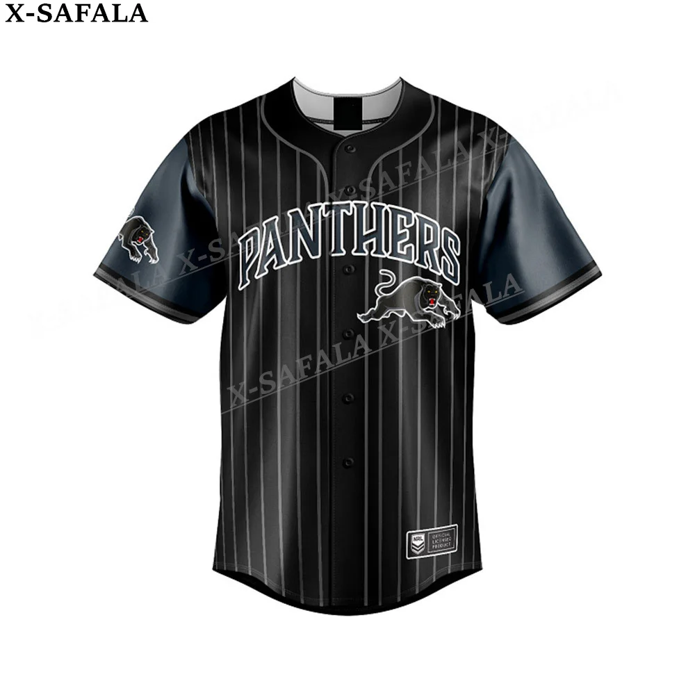 Australian Rugby Panthers Customize Name/Number 3D Printed Baseball Jersey Shirt Men's Tops Tee Oversized Streetwear Jersey