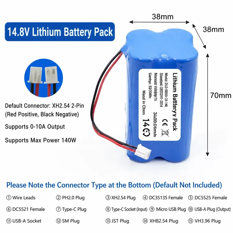 for 14.8V Lithium Battery Pack with Protection Plate Rechargeable for Sweeping Robot Audio Outdoor Power Supply 4S