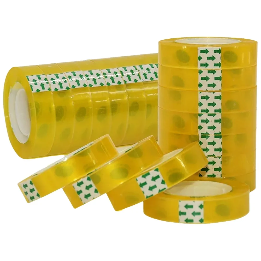 6/12/24Pcs Transparent Stationery Tape for Home School Office Supplies Multifunction Viscosity Adhesive Tape for Gift Wrapping