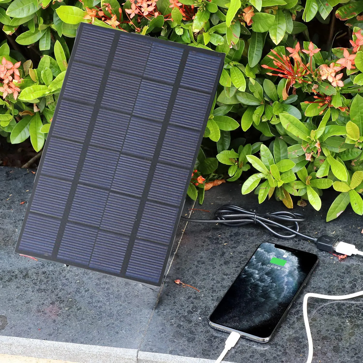 PALONE Mini Solar Charger USB Solar Panel 6V Output Port Convenient Power Bank for Phone Charging Outdoor Riding Travel