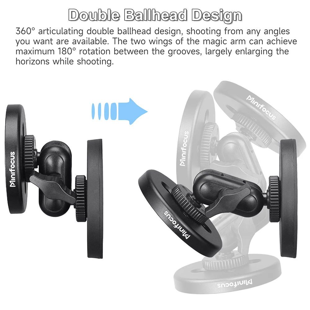 Dual Magnetic Phone Mount Holder with Double Ball Sided Magnet for Gym Record for MagSafe for iPhone & Android Smartphone Stand