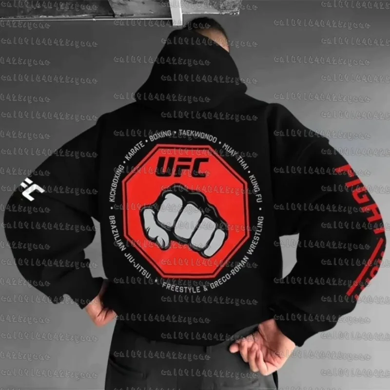 

Толстовка с капюшоном UFC, осень/зима, толстовка с длинными рукавами для мужчин и женщин, боксерская тренировка, большой красный дышащий быстросохнущий топ