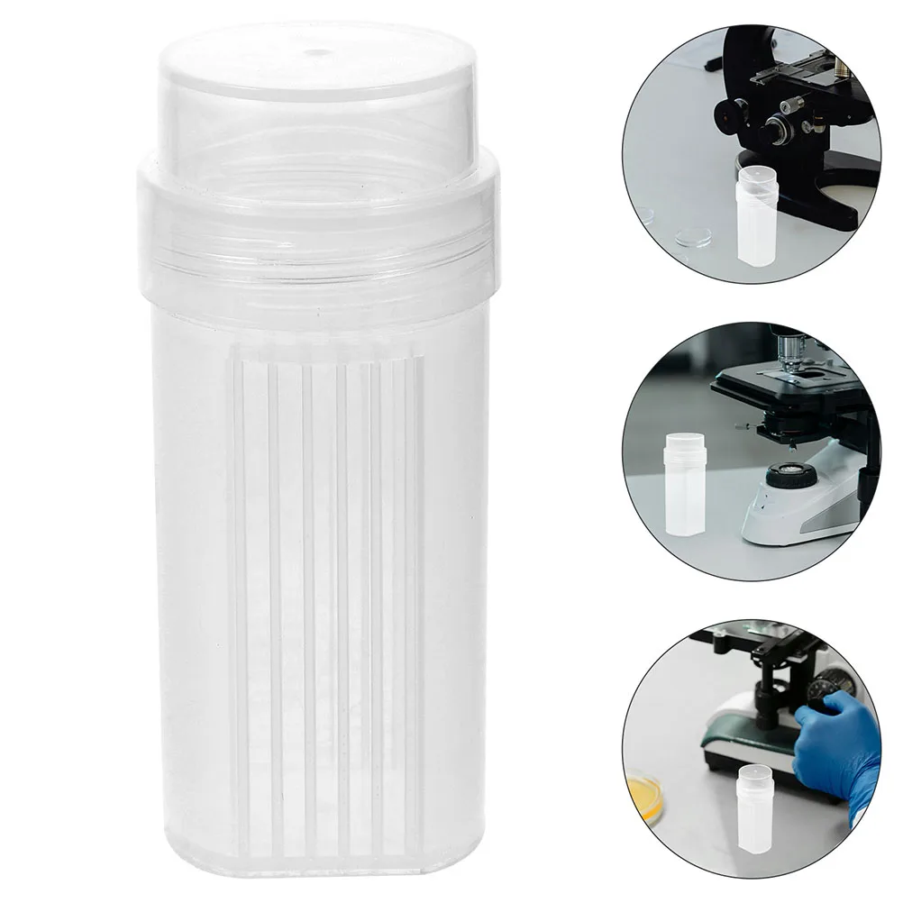 

10 Pcs Slide Cylinder Transparent High Clarity Laboratory Jar Rack Heat Resistant Large Capacity Glass Container for Slides