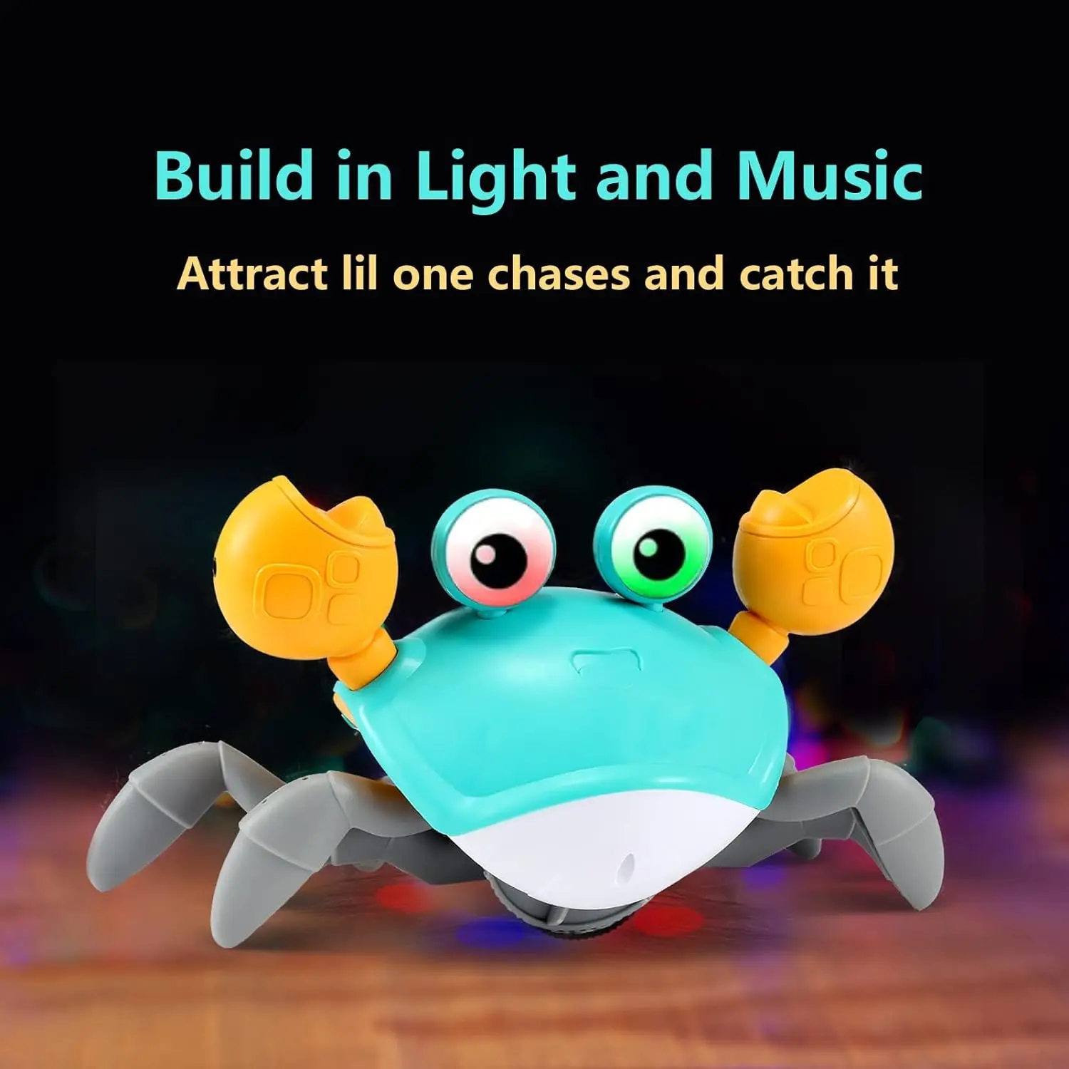 Dancing Crab Toy for Kids Crawling Interactive Escape Crabs Cute Sensing Crab Automatically Avoid Obstacles Toys Birthday Gift