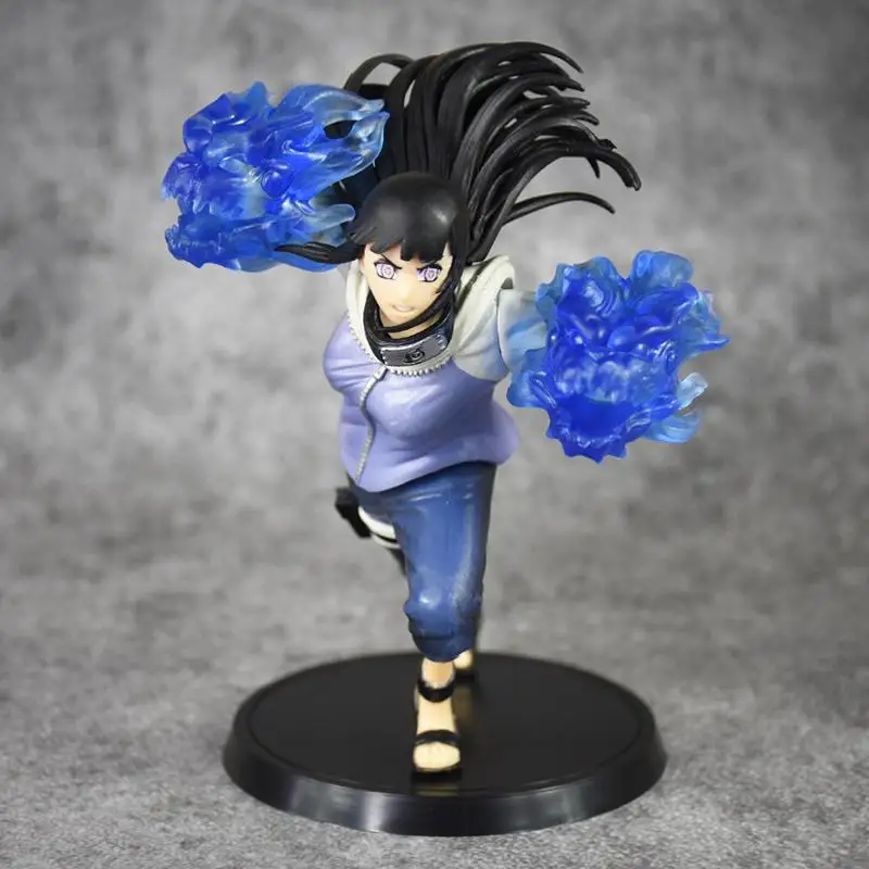 Figura de Naruto de Anime japonés de 16Cm, Hyuga Hinata, doble puño de León, modelo de figura de acción de Pvc, decoración de gabinete de escritorio para regalo de seguidores