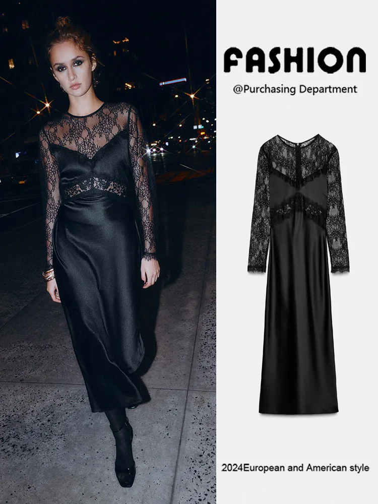 Ele Long Sve round Ne Lace Splicing Dr Winter Nuovo arrivo Abito da donna Faionable Costume di scena Tradizionale Hanfu