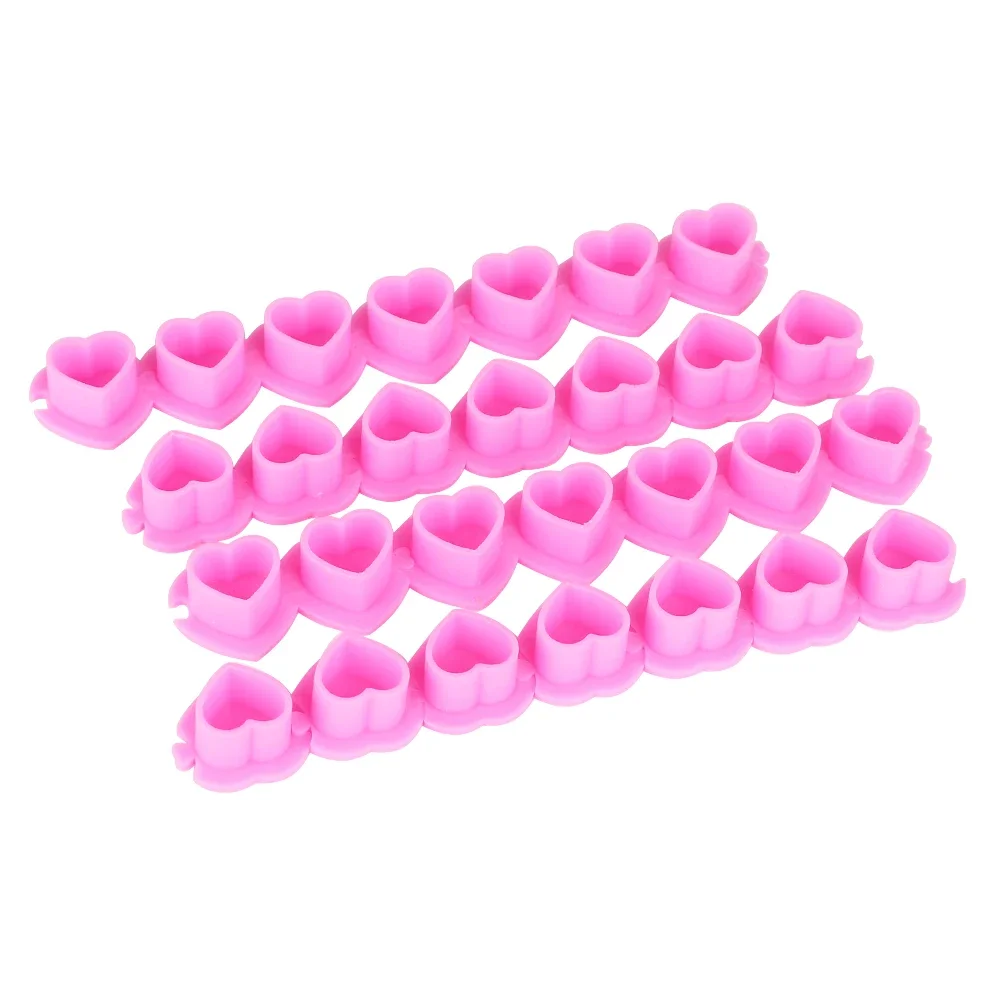 50PCS Disposable Tattoo Ink Cups with Base Holder Heart Shape Cap Plastic Permanent Makeup Tattoo Pigment Holder Cup Accessories