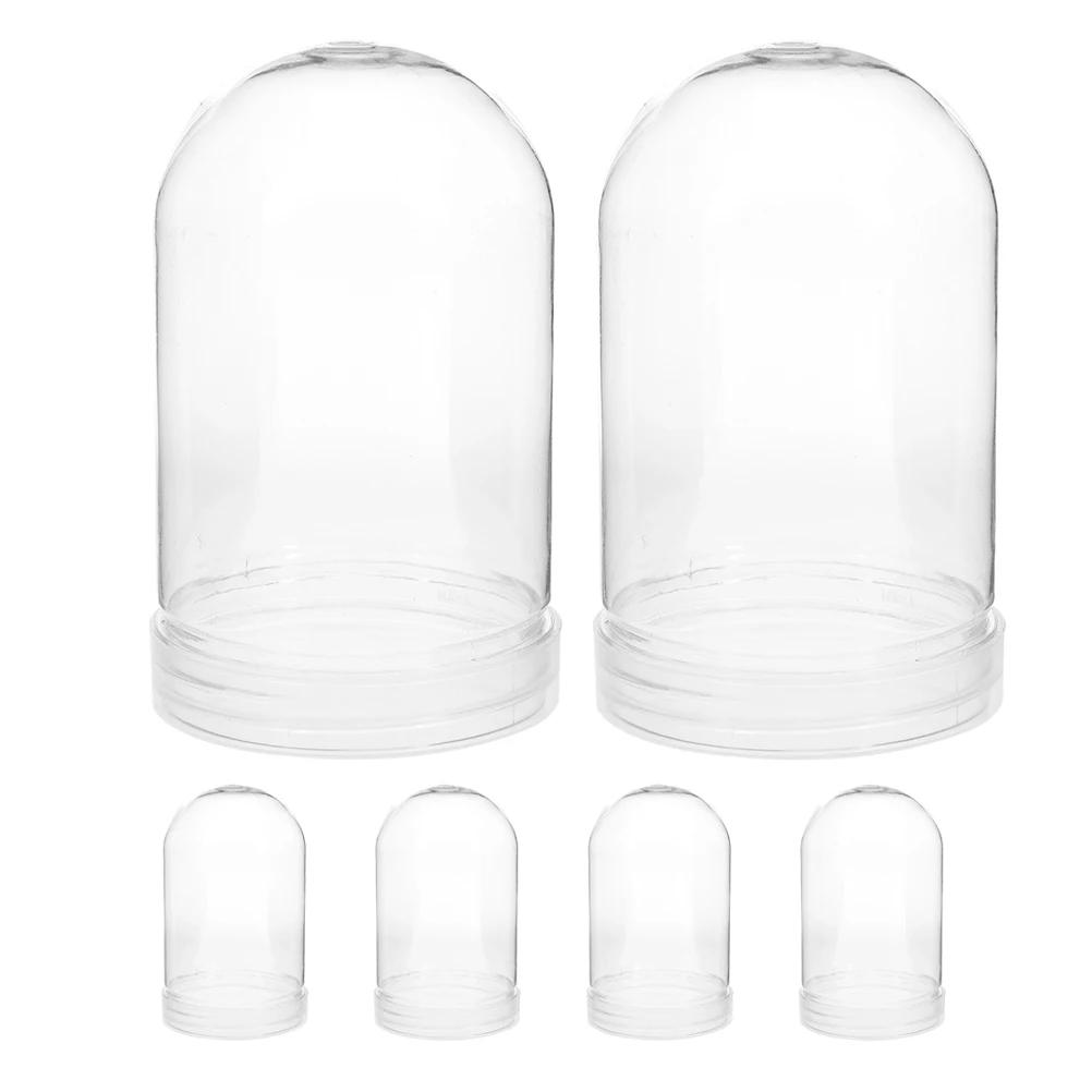 

6pcs Christmas Diy Snow Globe Plastic Snow Globe With Bottom Gasket Clear Empty Globe With Screw Off Cap For Xmas Craft Ornament