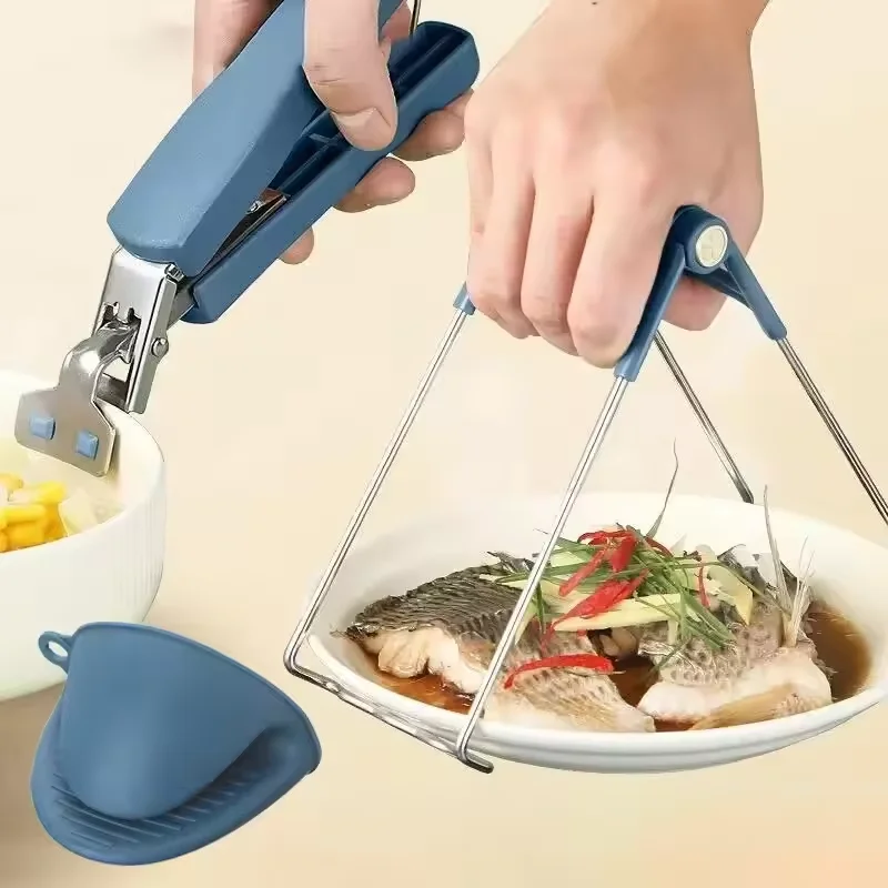 Bowl Clamp Anti Scald Clamp Kitchen Tool Clamp Steaming Vegetable Clamp Anti Slip And Anti Scald Hand Clamp Plate Kitchen Tool
