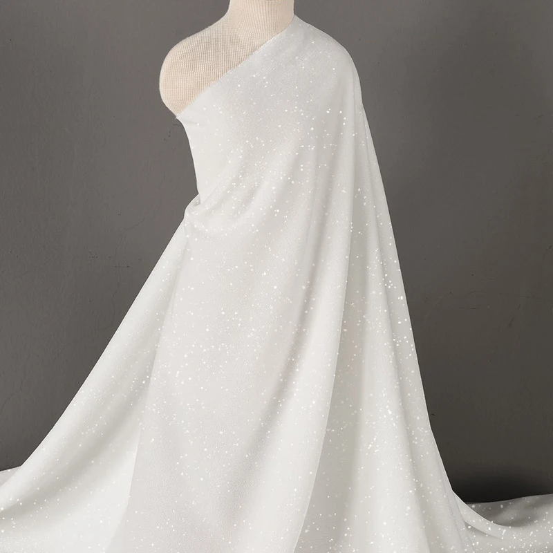 نسيج مخملي لامع تصميم مرصع بالنجوم ناعم ناعم غير مرن مادة لامعة DIY خياطة فساتين الزفاف مأدبة فساتين شيونغسام